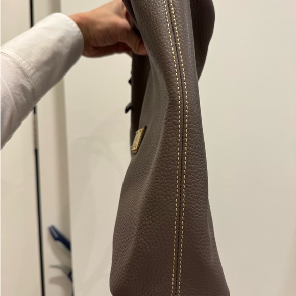 Dooney & Bourke Taupe Leather Hobo Bag - Picture 4 of 8